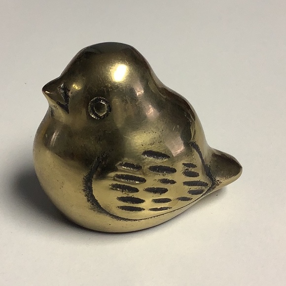 Vintage small brass bird paperweight figurine - Picture 3 of 5